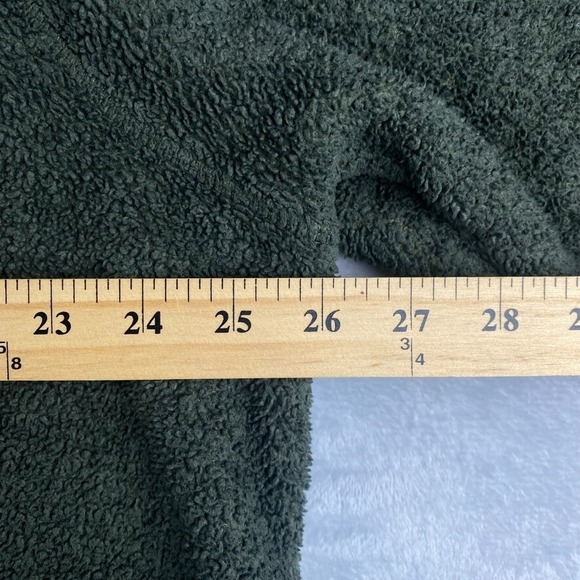 LL Bean Sweatshirt Mens XLT Tall Green Terry Winterloft Fleece 1/2 Zip Pullover - Picture 7 of 9
